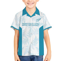 Custom New Zealand Silver Fern Football Family Matching Off Shoulder Short Dress and Hawaiian Shirt Come On All White