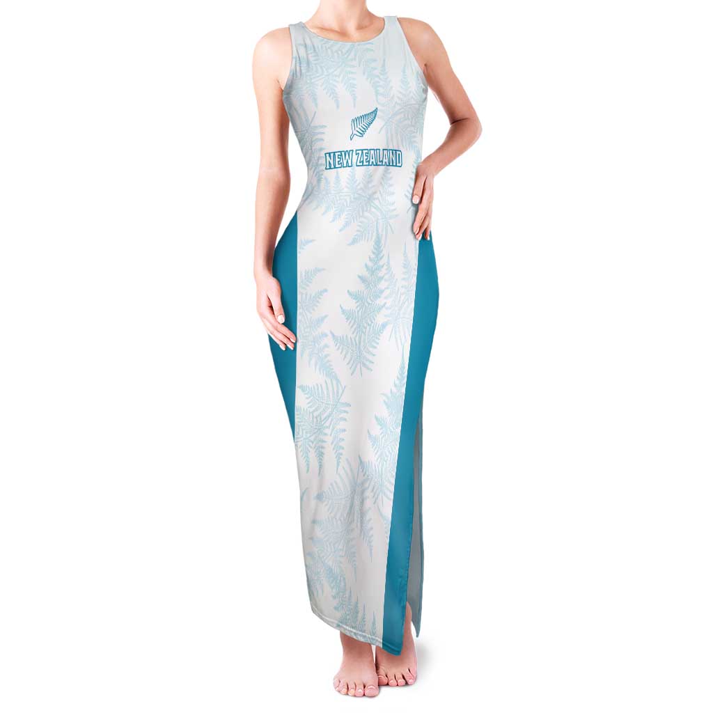 Custom New Zealand Silver Fern Football Family Matching Tank Maxi Dress and Hawaiian Shirt Come On All White