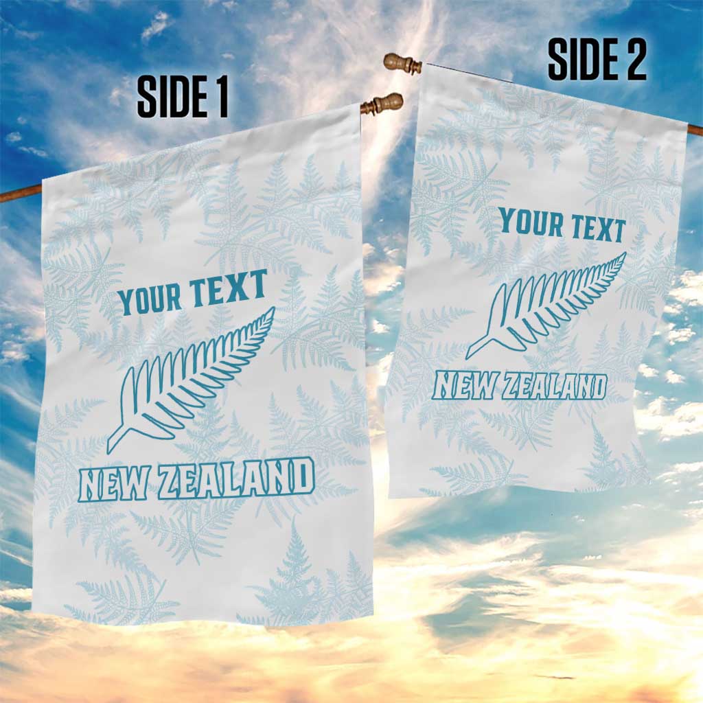 Custom New Zealand Silver Fern Football Garden Flag Come On All White LT14 - Polynesian Pride