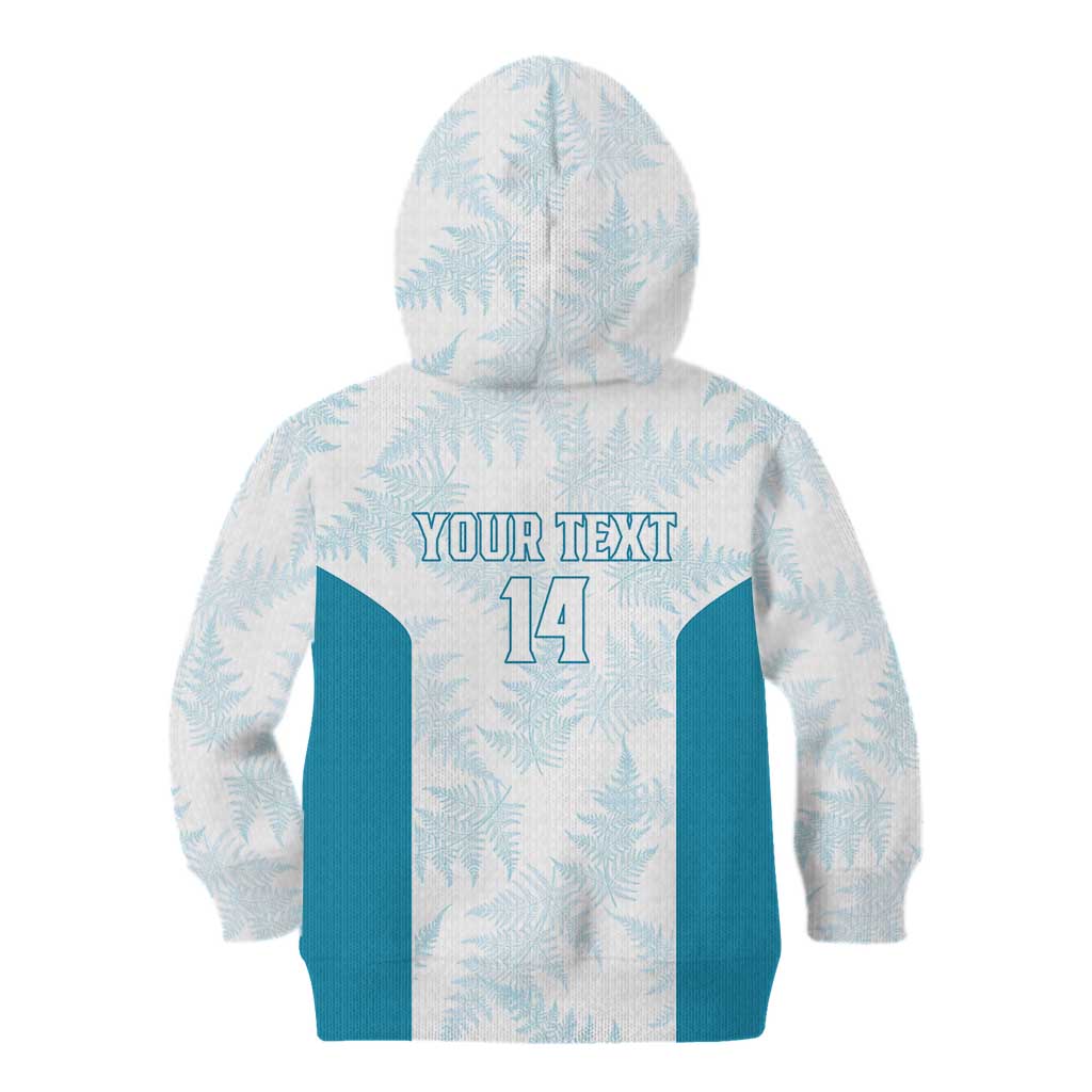 Custom New Zealand Silver Fern Football Kid Hoodie Come On All White