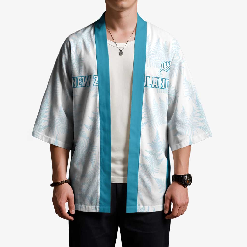Custom New Zealand Silver Fern Football Kimono Come On All White - Polynesian Pride