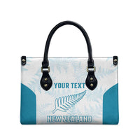 Custom New Zealand Silver Fern Football Leather Bag Come On All White - Polynesian Pride