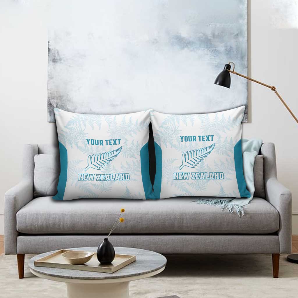 Custom New Zealand Silver Fern Football Pillow Cover Come On All White - Polynesian Pride