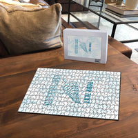 Custom New Zealand Silver Fern Football Puzzle Come On All White - Polynesian Pride