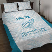 Custom New Zealand Silver Fern Football Quilt Bed Set Come On All White