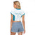 Custom New Zealand Silver Fern Football Raglan Cropped T Shirt Come On All White