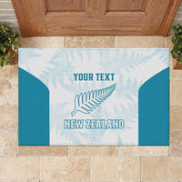 Custom New Zealand Silver Fern Football Rubber Doormat Come On All White