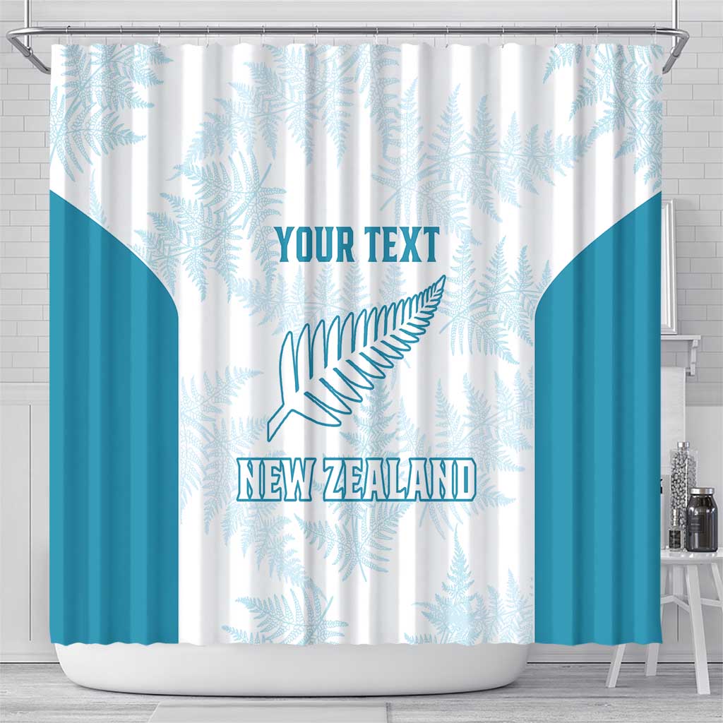 Custom New Zealand Silver Fern Football Shower Curtain Come On All White