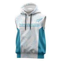 Custom New Zealand Silver Fern Football Sleeveless Hoodie Come On All White - Polynesian Pride