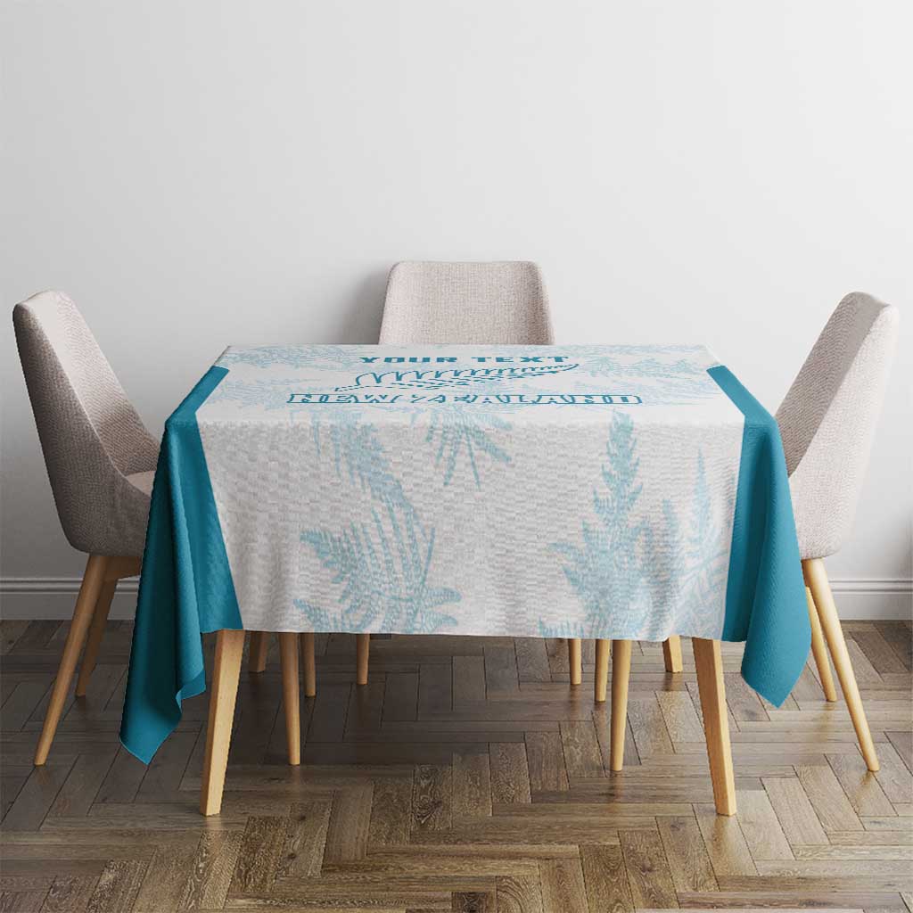 Custom New Zealand Silver Fern Football Tablecloth Come On All White