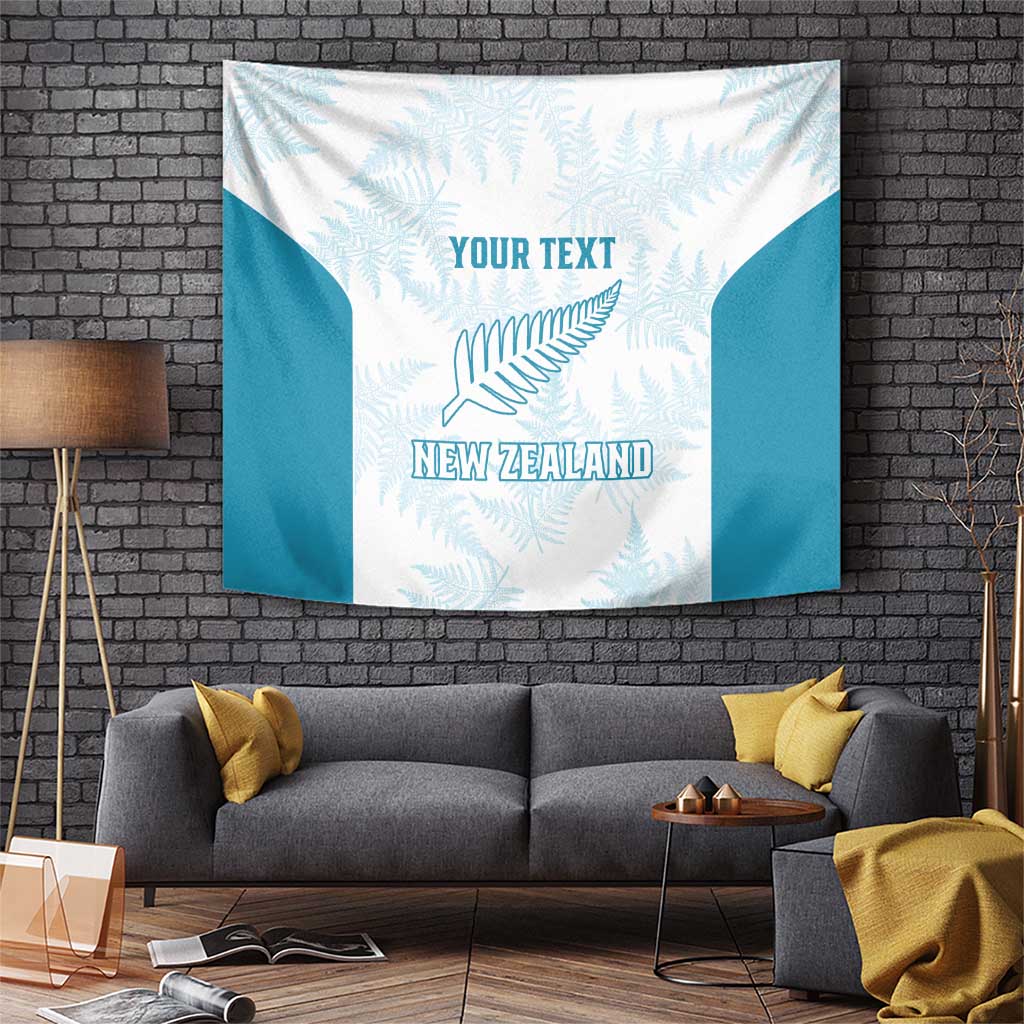 Custom New Zealand Silver Fern Football Tapestry Come On All White