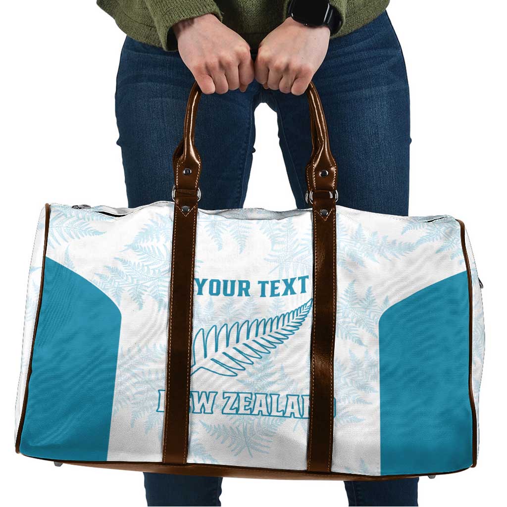 Custom New Zealand Silver Fern Football Travel Bag Come On All White - Polynesian Pride