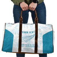 Custom New Zealand Silver Fern Football Travel Bag Come On All White - Polynesian Pride