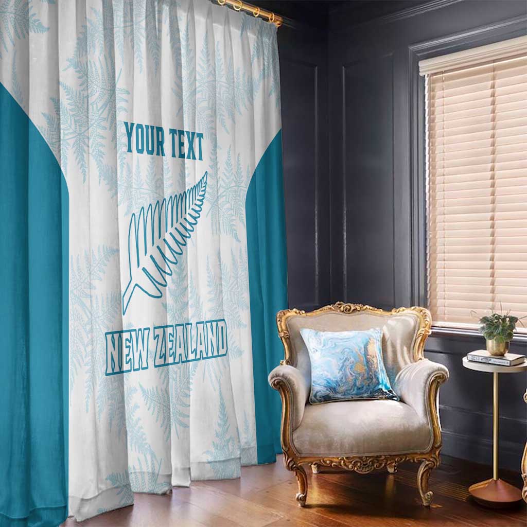 Custom New Zealand Silver Fern Football Window Curtain Come On All White