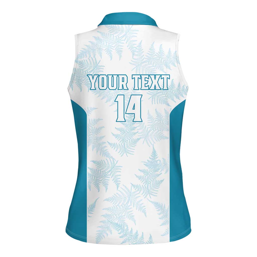Custom New Zealand Silver Fern Football Women Sleeveless Polo Shirt Come On All White