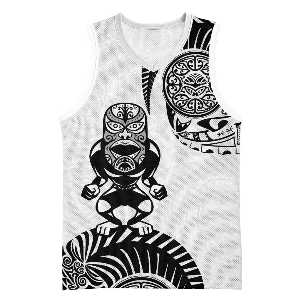 Custom Aotearoa Football Basketball Jersey NZ Maori Tiki Go Champions LT14 Unisex White - Polynesian Pride