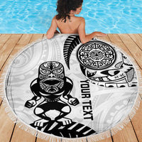 Custom Aotearoa Football Beach Blanket NZ Maori Tiki Go Champions