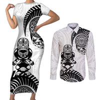 Custom Aotearoa Football Couples Matching Short Sleeve Bodycon Dress and Long Sleeve Button Shirt NZ Maori Tiki Go Champions