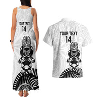 Custom Aotearoa Football Couples Matching Tank Maxi Dress and Hawaiian Shirt NZ Maori Tiki Go Champions