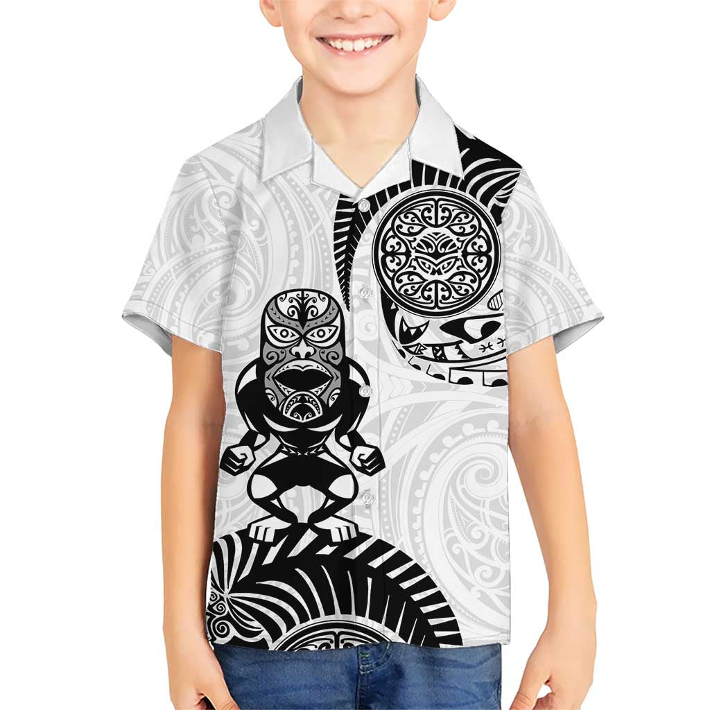 Custom Aotearoa Football Kid Hawaiian Shirt NZ Maori Tiki Go Champions