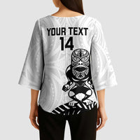 Custom Aotearoa Football Kimono Sleeve Blouse NZ Maori Tiki Go Champions - Polynesian Pride