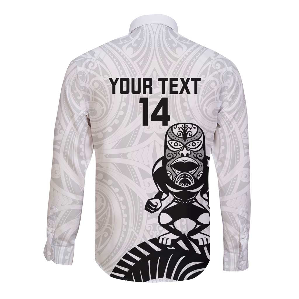 Custom Aotearoa Football Long Sleeve Button Shirt NZ Maori Tiki Go Champions