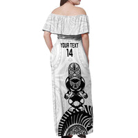 Custom Aotearoa Football Off Shoulder Maxi Dress NZ Maori Tiki Go Champions