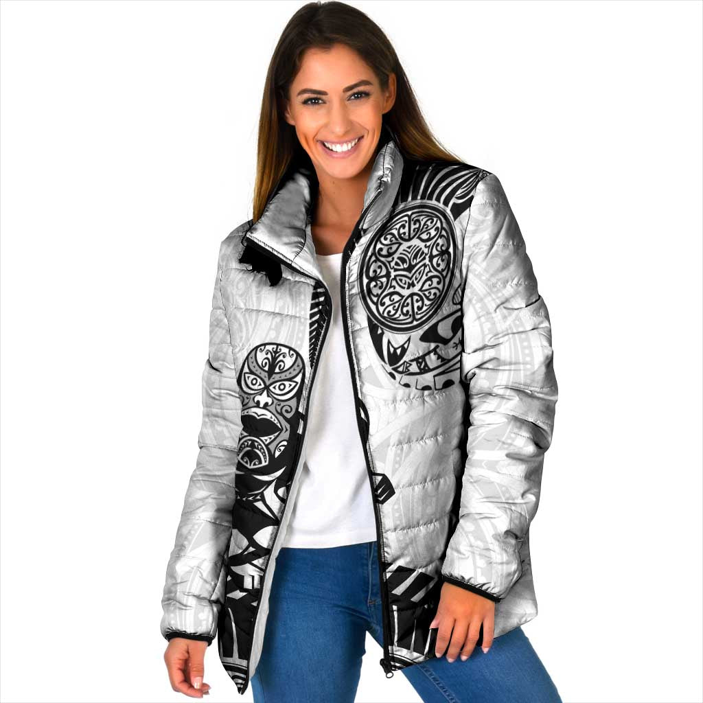 Custom Aotearoa Football Padded Jacket NZ Maori Tiki Go Champions LT14 Women White - Polynesian Pride