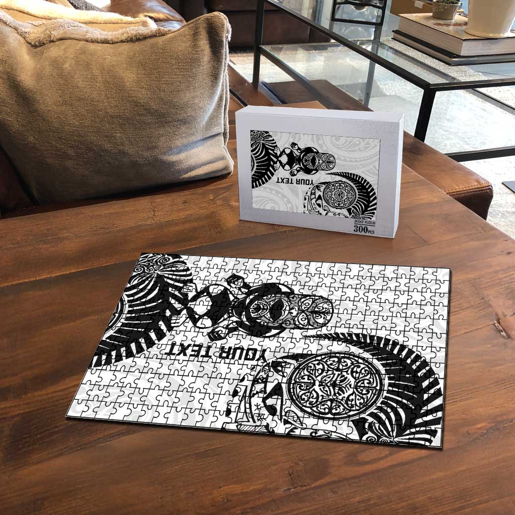 Custom Aotearoa Football Puzzle NZ Maori Tiki Go Champions LT14 - Polynesian Pride