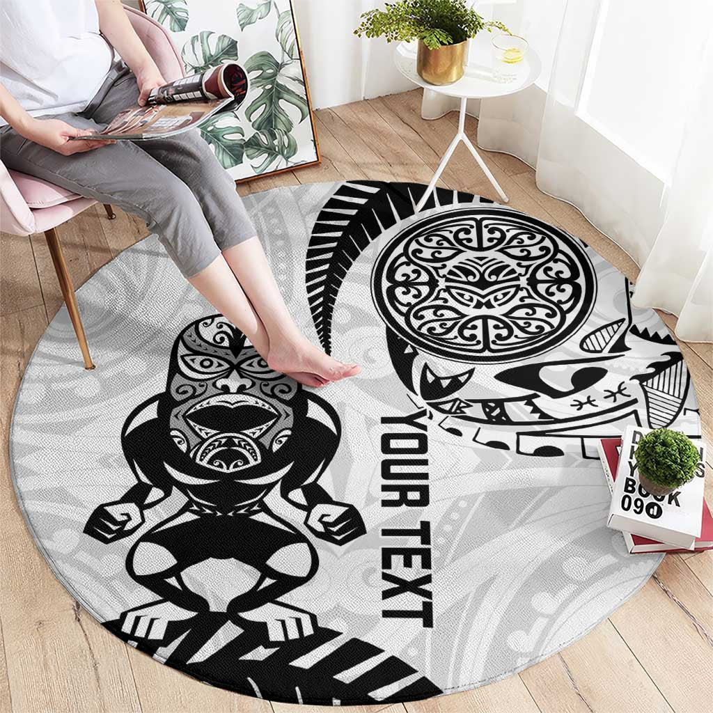 Custom Aotearoa Football Round Carpet NZ Maori Tiki Go Champions