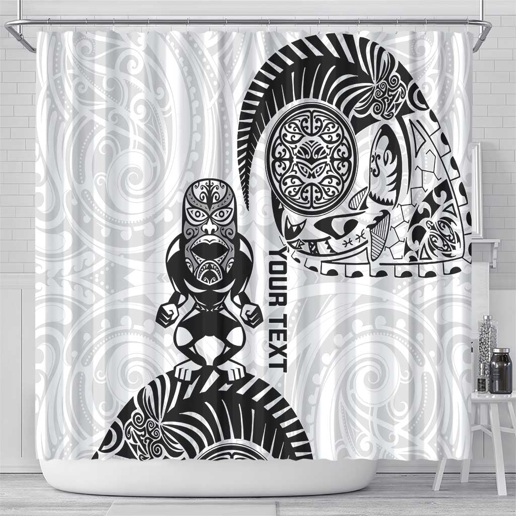 Custom Aotearoa Football Shower Curtain NZ Maori Tiki Go Champions LT14 - Polynesian Pride