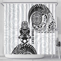 Custom Aotearoa Football Shower Curtain NZ Maori Tiki Go Champions LT14 - Polynesian Pride