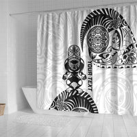 Custom Aotearoa Football Shower Curtain NZ Maori Tiki Go Champions LT14 - Polynesian Pride