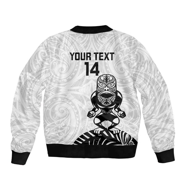 (Custom Personalised) Hei Tiki Maori Bomber Jacket Fern Aotearoa Ta Moko Sun LT13