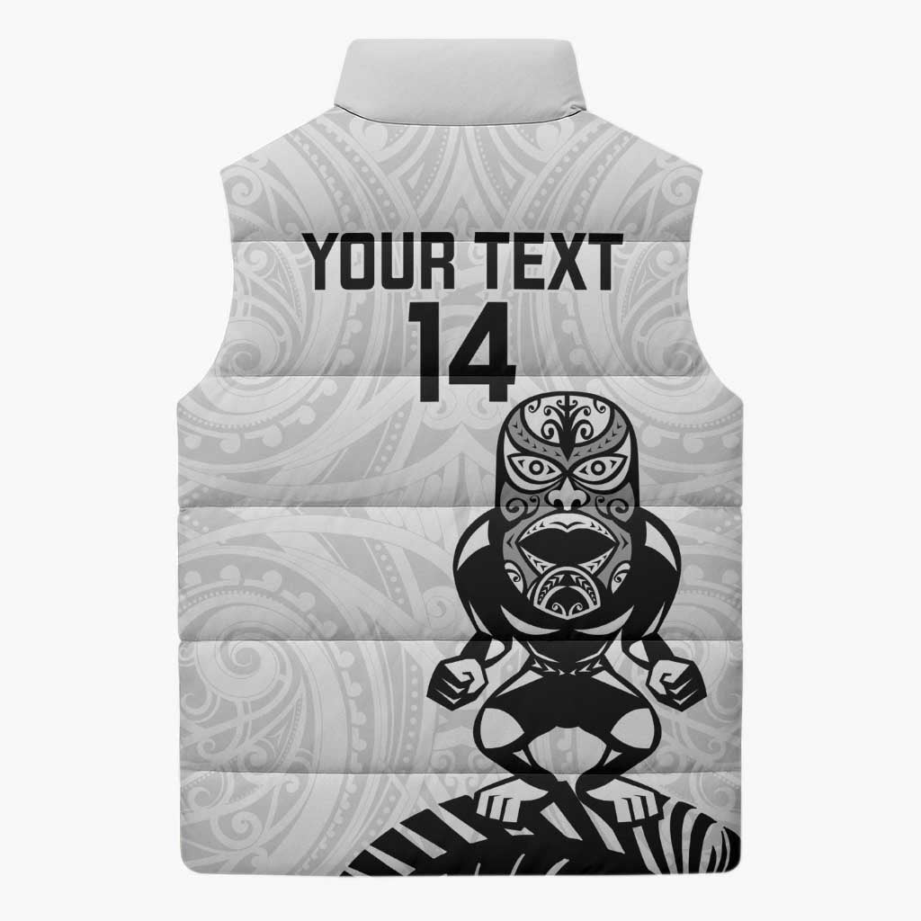 Custom Aotearoa Football Sleeveless Puffer Jacket NZ Maori Tiki Go Champions LT14 - Polynesian Pride