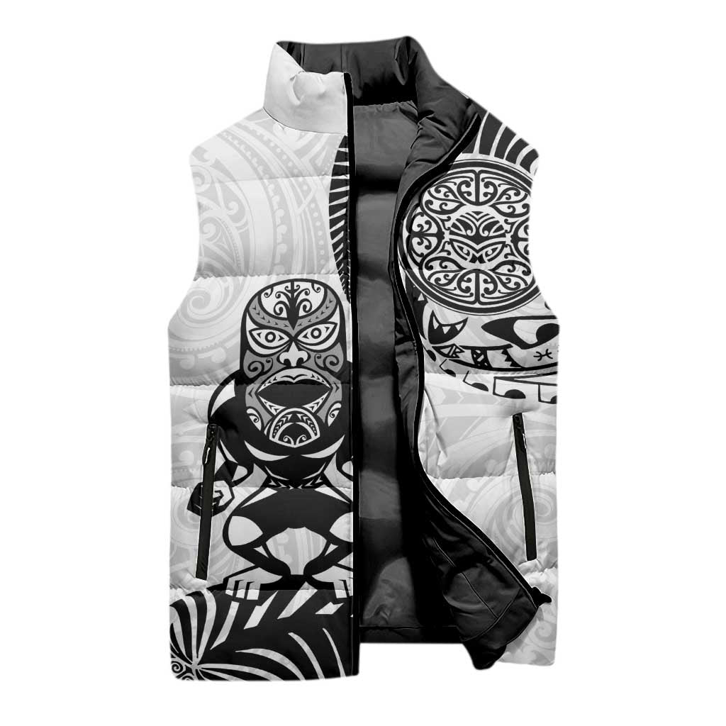 Custom Aotearoa Football Sleeveless Puffer Jacket NZ Maori Tiki Go Champions LT14 - Polynesian Pride