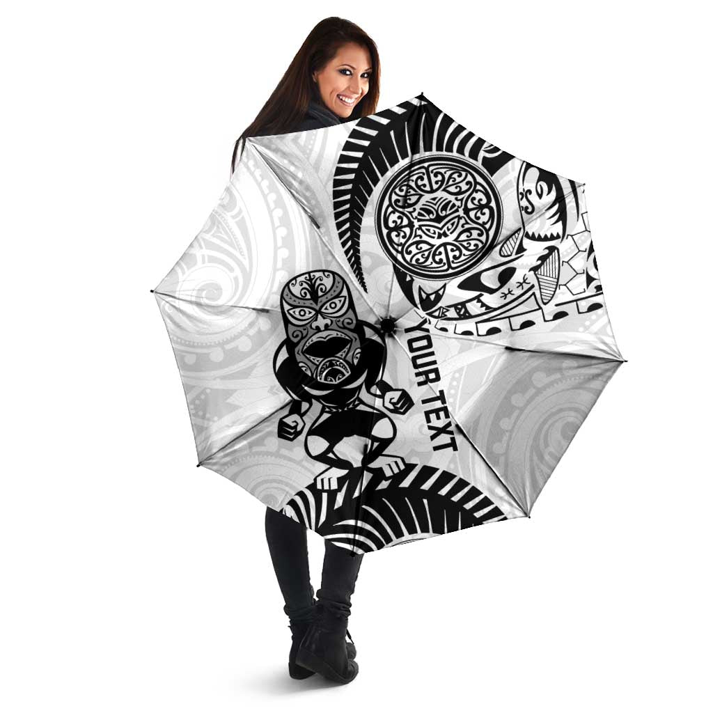 Custom Aotearoa Football Umbrella NZ Maori Tiki Go Champions - Polynesian Pride