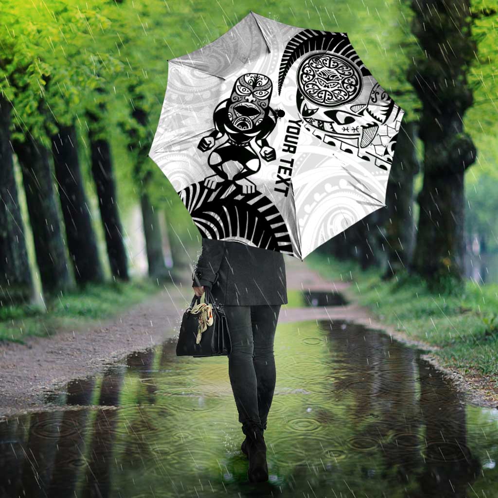 Custom Aotearoa Football Umbrella NZ Maori Tiki Go Champions - Polynesian Pride