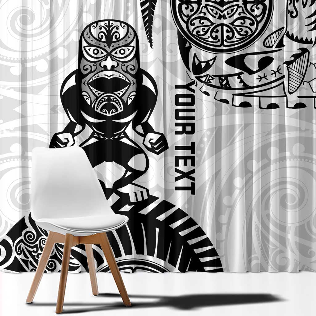 Custom Aotearoa Football Window Curtain NZ Maori Tiki Go Champions