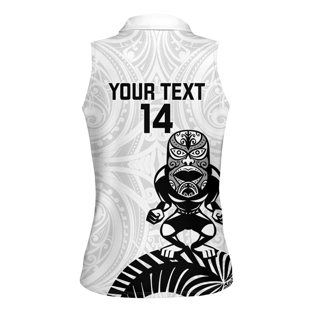 Custom Aotearoa Football Women Sleeveless Polo Shirt NZ Maori Tiki Go Champions
