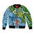 Personalised Australia And Fiji Bomber Jacket Aboriginal Mix Fijian Tapa Unique Style LT14 Unisex Green - Polynesian Pride