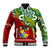 Australia And Tonga Baseball Jacket Aboriginal Mix Tongan Ngatu Unique Style LT14 Unisex Green - Polynesian Pride
