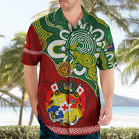 Australia And Tonga Hawaiian Shirt Aboriginal Mix Tongan Ngatu Unique Style LT14 - Polynesian Pride