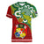 Australia And Tonga Women V Neck T Shirt Aboriginal Mix Tongan Ngatu Unique Style LT14 Female Green - Polynesian Pride