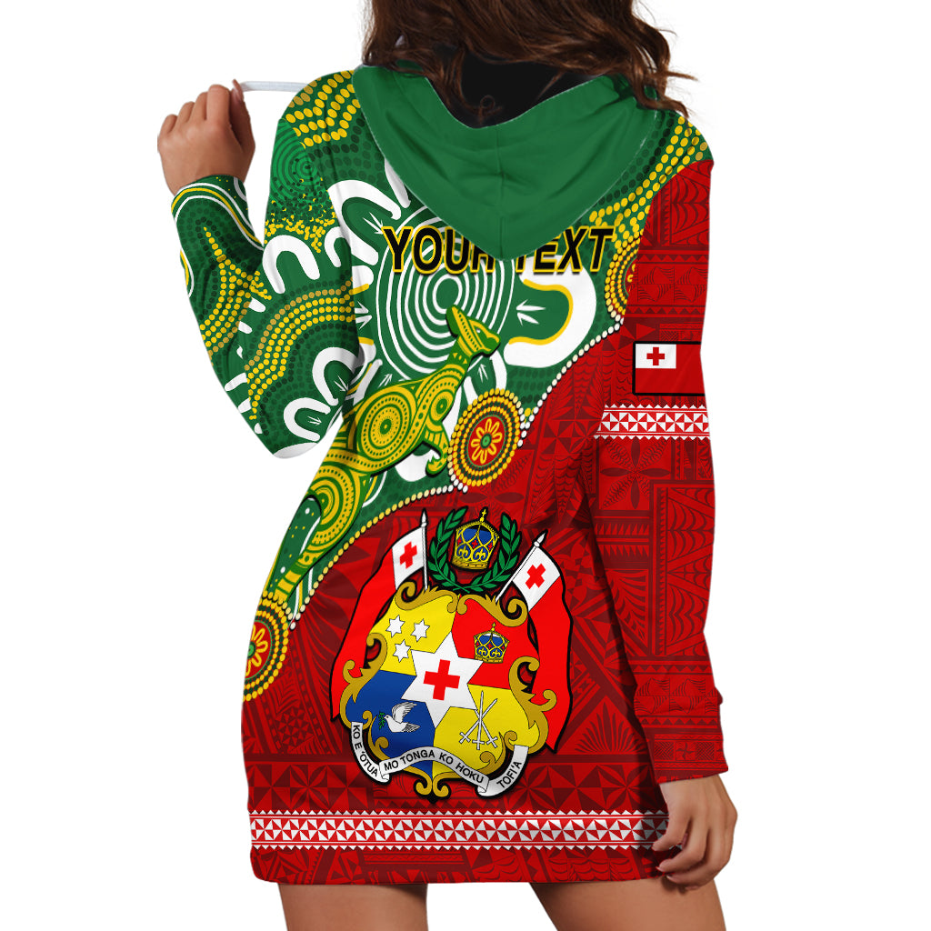 Personalised Australia And Tonga Hoodie Dress Aboriginal Mix Tongan Ngatu Unique Style LT14 - Polynesian Pride