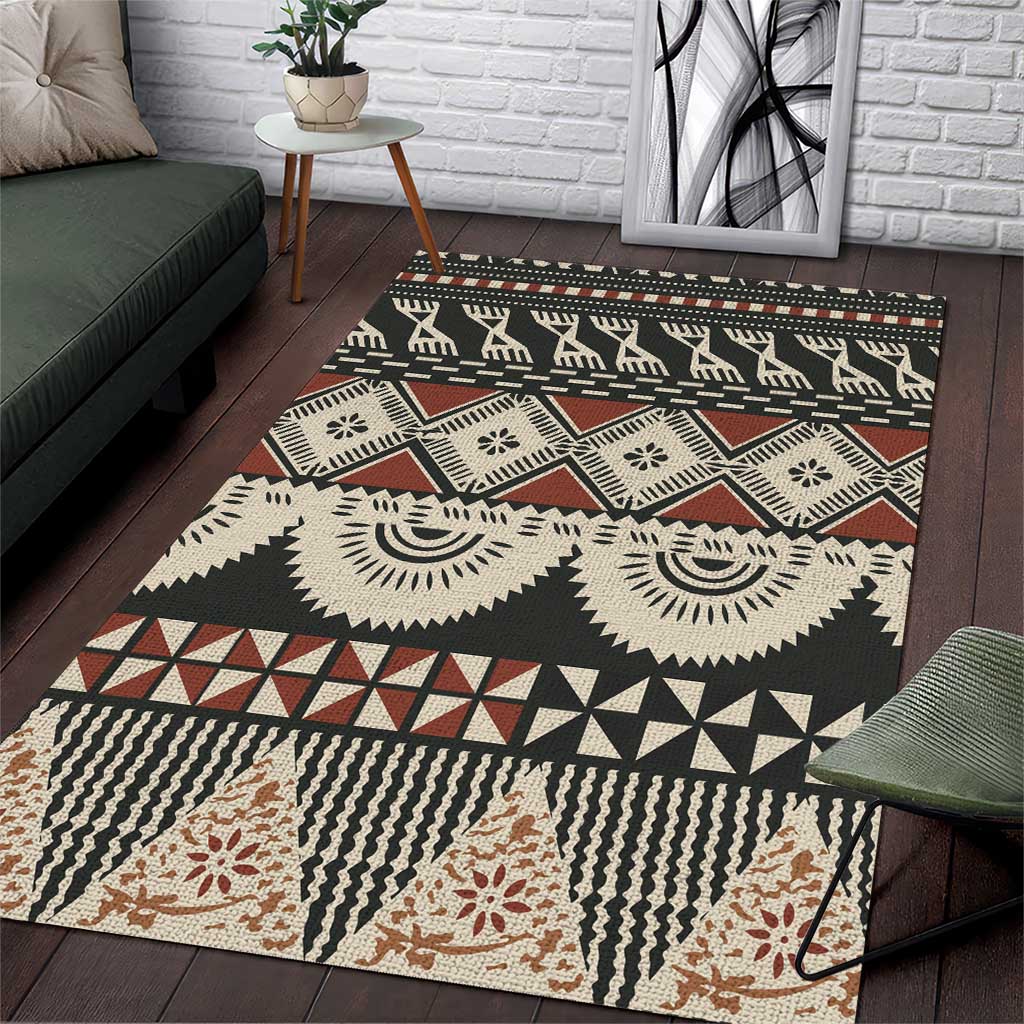 Vintage Bula Fiji Masi Area Rug Fijian Tapa Cloth - Polynesian Pride