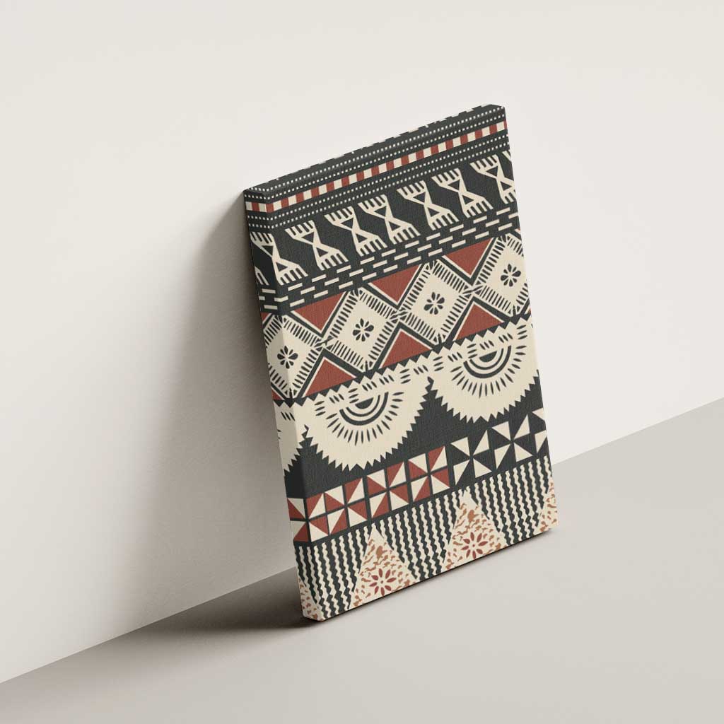 Vintage Bula Fiji Masi Canvas Wall Art Fijian Tapa Cloth - Polynesian Pride