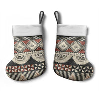 Vintage Bula Fiji Masi Christmas Stocking Fijian Tapa Cloth - Polynesian Pride