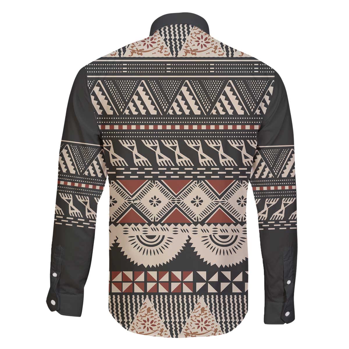 Vintage Bula Fiji Masi Family Matching Off The Shoulder Long Sleeve Dress and Hawaiian Shirt Fijian Tapa Cloth - Polynesian Pride