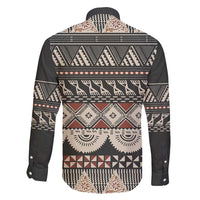 Vintage Bula Fiji Masi Family Matching Off Shoulder Short Dress and Hawaiian Shirt Fijian Tapa Cloth - Polynesian Pride